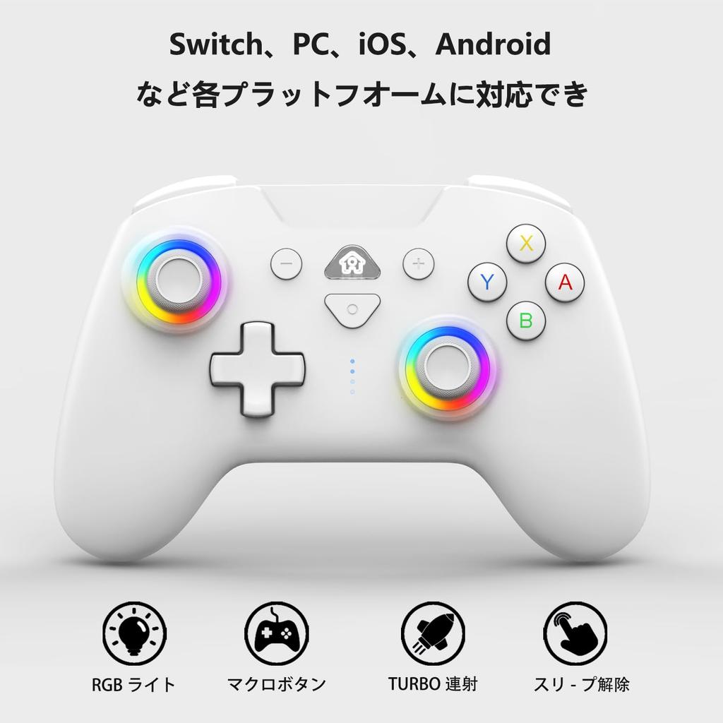 Switch Controller with Rear Macro Bluetooth Gyro RGB 1000mAh HD Compatible with Switch and Japanese Instruction Manual PeriphX Switch Pro Fully Sleek
