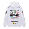 Ducati Felpa Corse MotoGP Racing, Unisex Oversize Streetwear Pullover con Stampa Completa Logo Sponsor