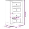 VidaXL Corona Bedside Table 53x39x84 Cm Solid Pine Wood, Bedside Cabinet, Side Table, Bedside Cabinet, Wardrobe of 4005660