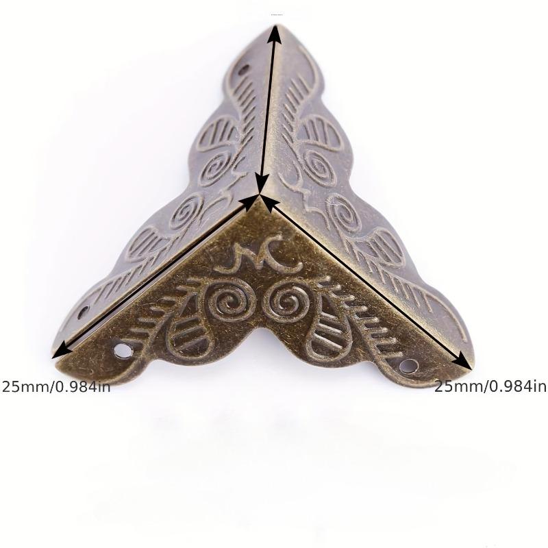 20 ks Kovové chrániče rohů v antické bronzové barvě, Bez latexu, Elegantní chrániče hran pro krabice, Nábytek, Police, Stoly - Vintage povrchová úprava