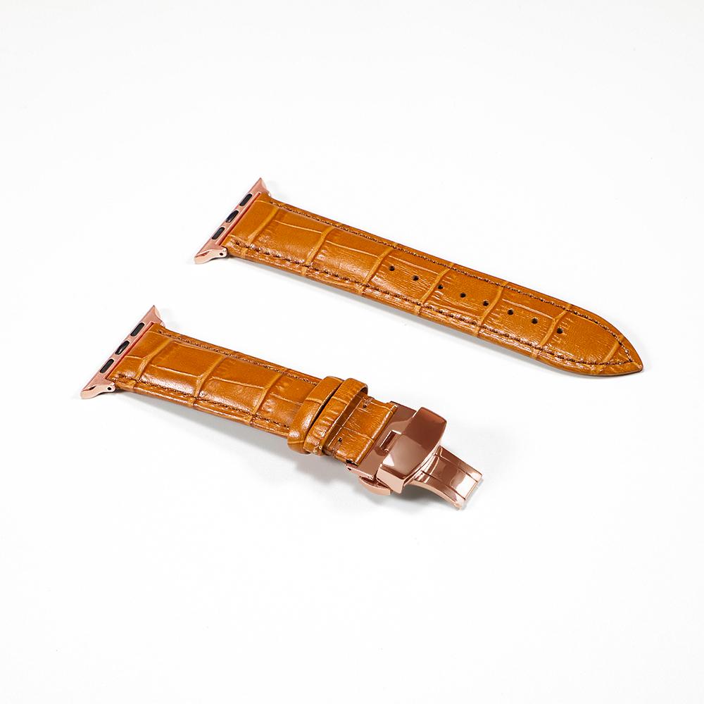 Leather strap for Apple watch band 44mm 40mm 45mm 41mm 49mm 42mm 38mm Butterfly buckle Bracelet iwatch serie 3 5 6 se 7 8 ultra