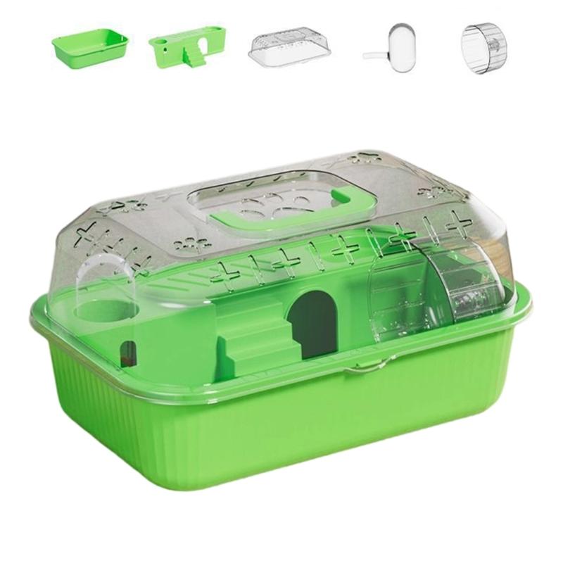 Double Deck Spacious Hamster Cage Portable Transparents Materials for Easy Monitoring Light Weight Construction