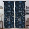 Blackout Curtains 2 Pieces Snowflake Window Curtain for Room 2 Panel Halloween Decoration Shades Tulle for Bedroom Partition