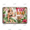 Funny Aloha Tiki Bar Tin Sign, Vintage Beach Bar, Pub Art, Wall Decor, Metal Plate, Retro Hawaii Beauty, Iron Painting Signs