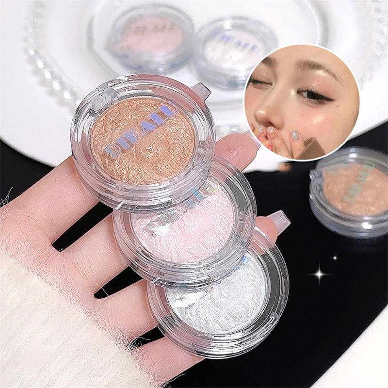 Dikalu Moonlight White Highlighter Palette Shimmer Diamond High-Gloss Brighten Contour Natural Long-Lasting Face Makeup Cosmetic