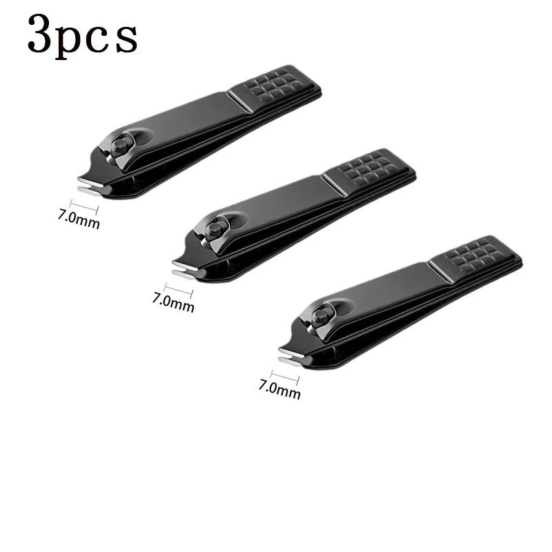 1/3/5Pcs Black Nail Clippers Stainless Steel Nail Cutter Thick Scissor Plier Toenail Fingernail Professional Manicure Trimmer
