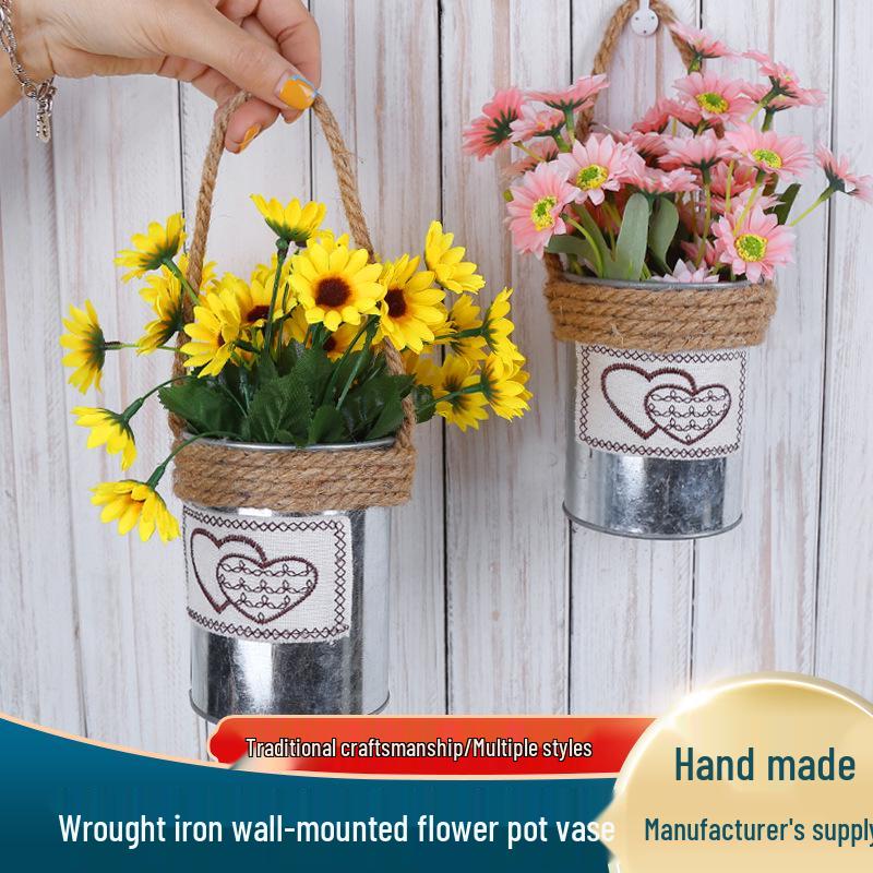Wall-Mounted Iron Flower Pot Basket - Simple Balcony Decor