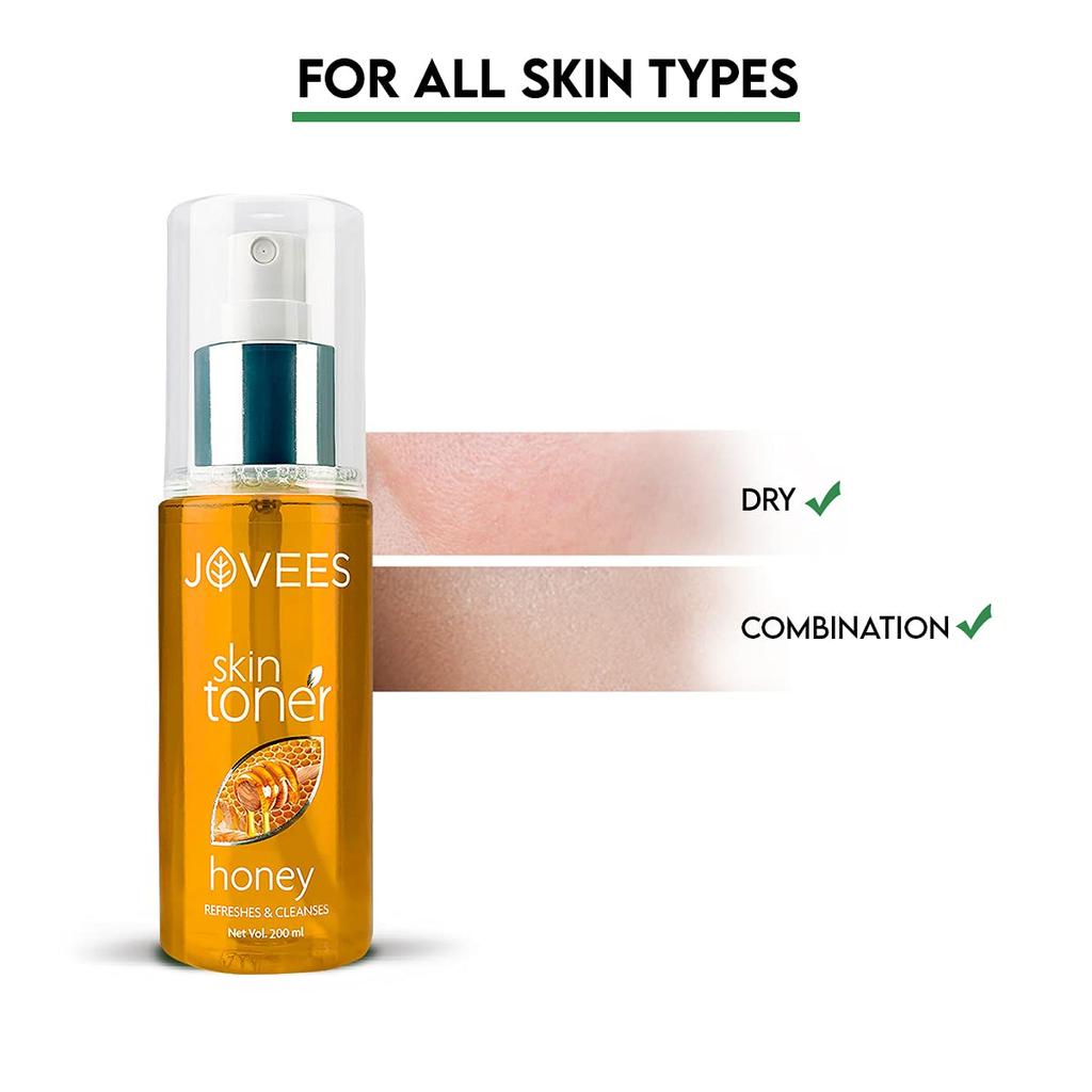Jovees Herbal Honey Toner For Hydrated Glowing Skin Pore Tightening Brightening Mist For Normal To Dry Skin Paraben Alcohol Free 200ml