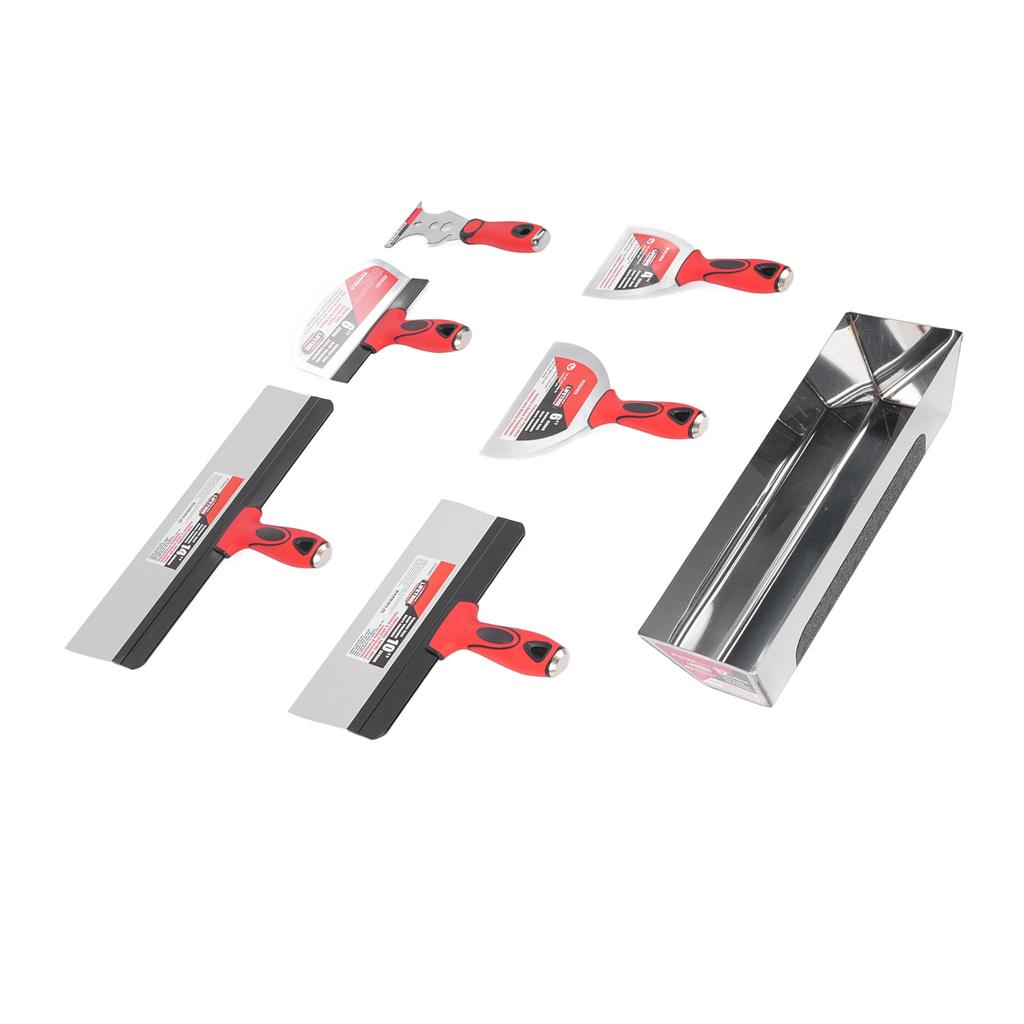 12in Drywall Finishing Hand Tool Kit Stainless Steel Paint Scraper with Mud Pan Drywall Tool Set