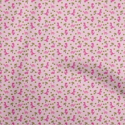 Cotton Flex Light Pink Fabric Colorful Dinosaur Cartoon Quilting Supplies Print Sewing Fabric By The Yard 40 Inch