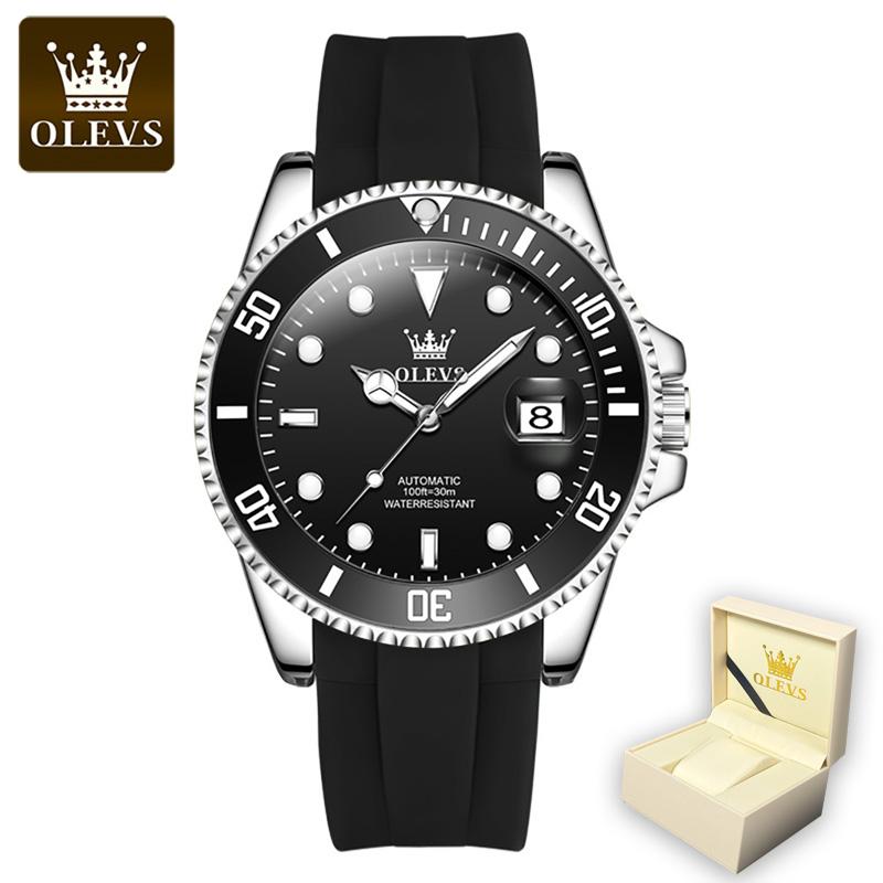 OLEVS Watch Fashion Tape Night Light Green Water Ghost Machine Men's Watch Men