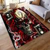 Skull with Red Roses and Guns Design Carpet, Gothic Art Style Decor Suitable for Use As an Anti-slip for Living Room Bedroom Sofas