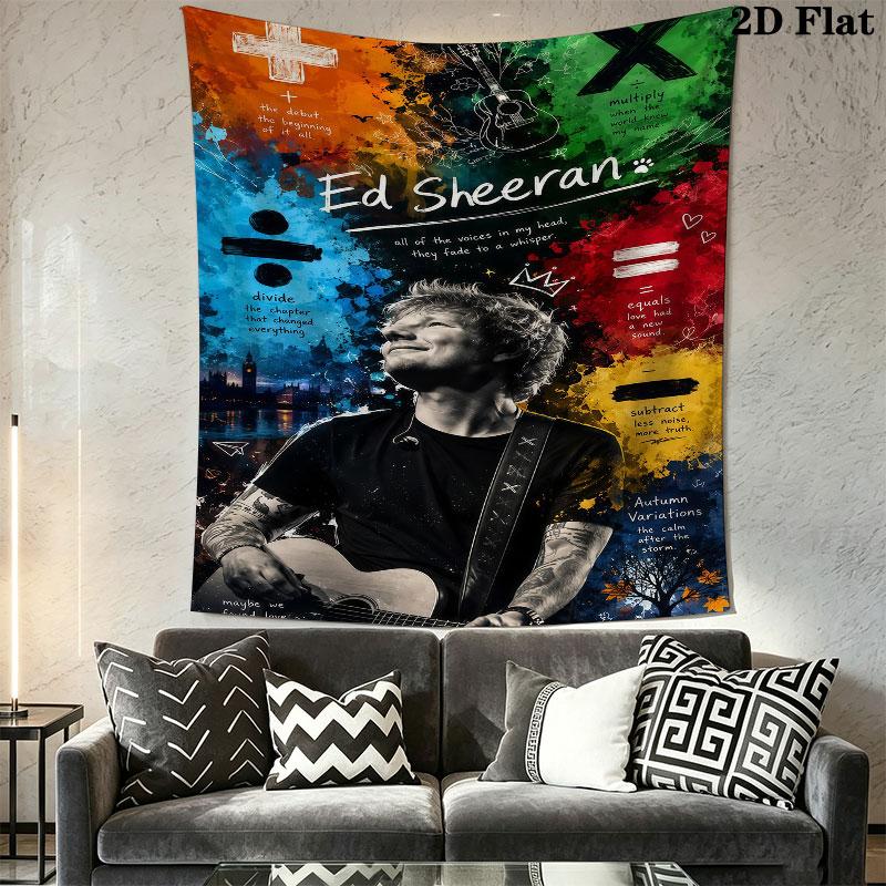 Ed Sheeran Wandteppich Ästhetisches Wandbehang Gedruckter Stoffdecke Dekorative Wandteppiche für Schlafzimmer Wohnzimmer Heimdekoration
