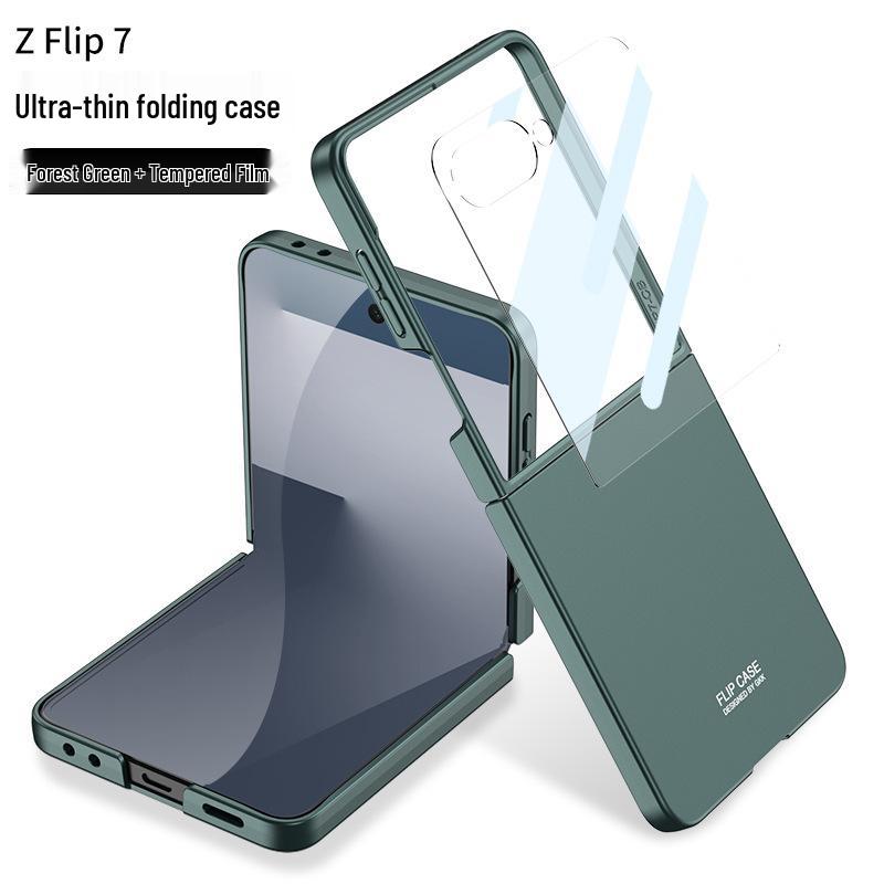 GKK Solid Color Anti-drop PC Case for Samsung Z Flip7 - Large Window, Skin-feel, Cross-border, Foldable Screen Protection