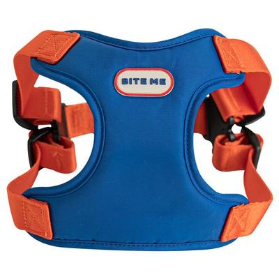 Byte Me Dog Comfort Harness, M, Blue + Orange