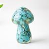Resin Crystal Mushroom Figurine With Natural Gemstones For Home Decor Gift Ideas