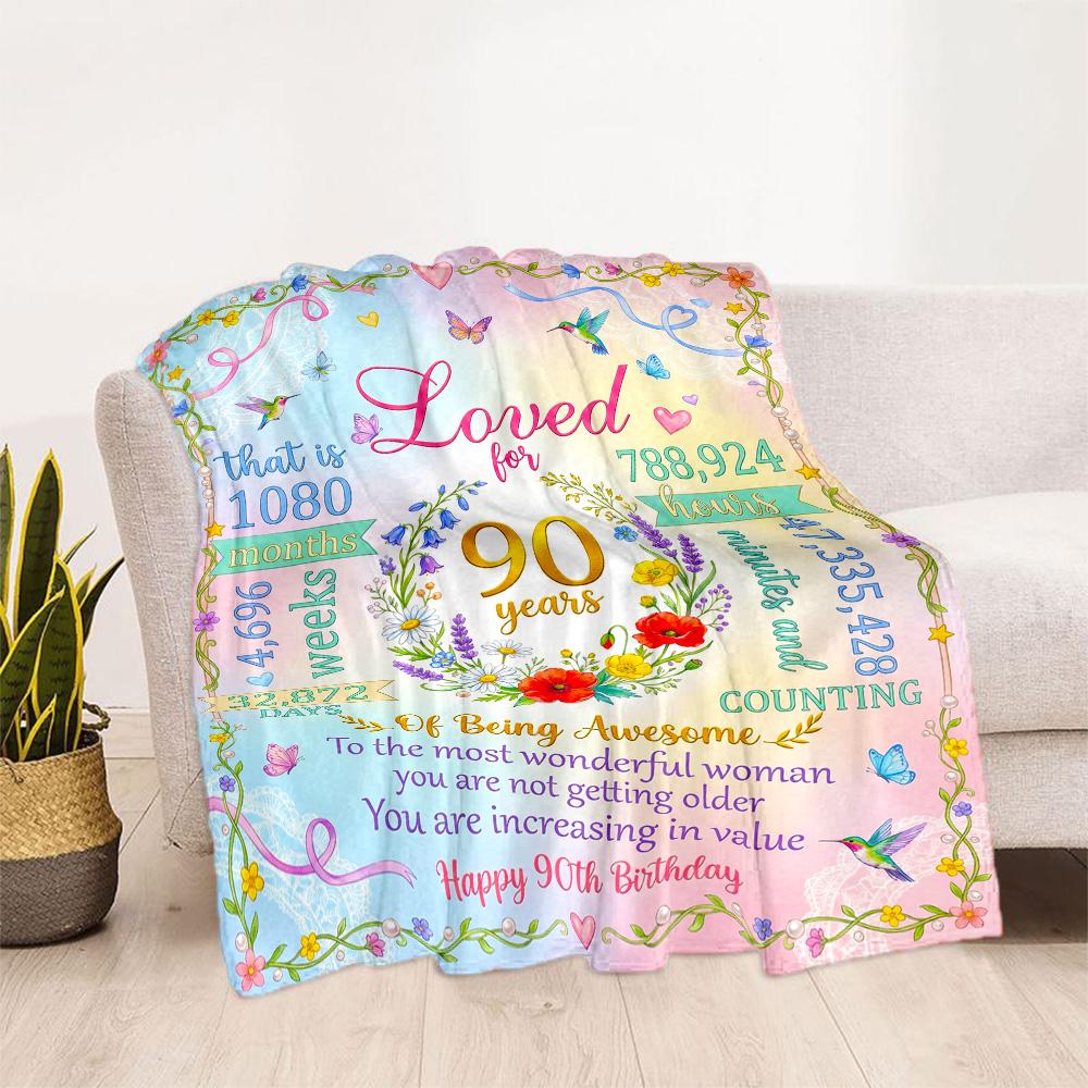 Vintage 1936 Anniversary Greetings Flannel Blanket-Soft and Suitable for Sofas,Beds,Offices,Travel,All Seasons,Great Gift for Holidays and Birthdays.