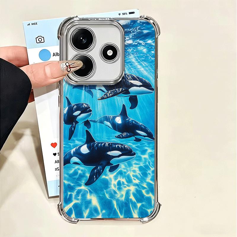 Orca Ocean Pattern Soft Phone Case For Xiaomi Poco X7 X8 Pro Max X6 X5 X3 F8 Ultra F7 M8 M7 M5S Redmi 15C 15A 15 14C 13C 12C 13