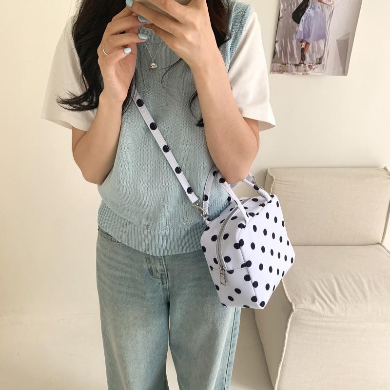 2025 Korean Style Niche Design Nylon Polka Dot Bag Commuter Casual Universal All-match Women's Portable Cross-body