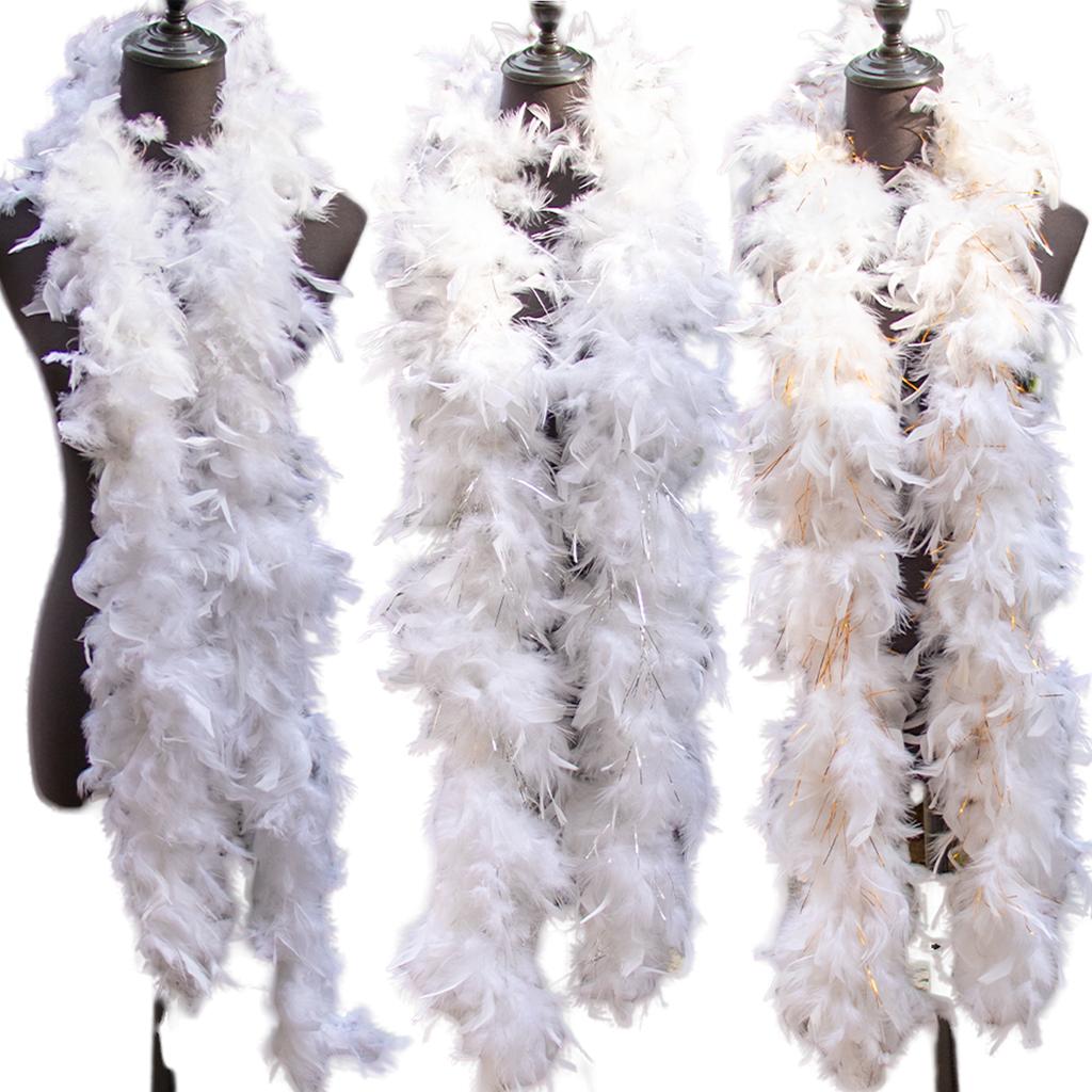 2 Meter Weißer Truthahn Chandelle Federn Boa Voll Straußen Marabou Boa Besatz Für Hochzeitskleid Weihnachtsfeier Basteln Dekoration