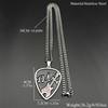 Hiphop Guitar Pick Sound Wave Chain Necklace For Women Men Stainless Steel Silver Musical Rock Punk Jewelry