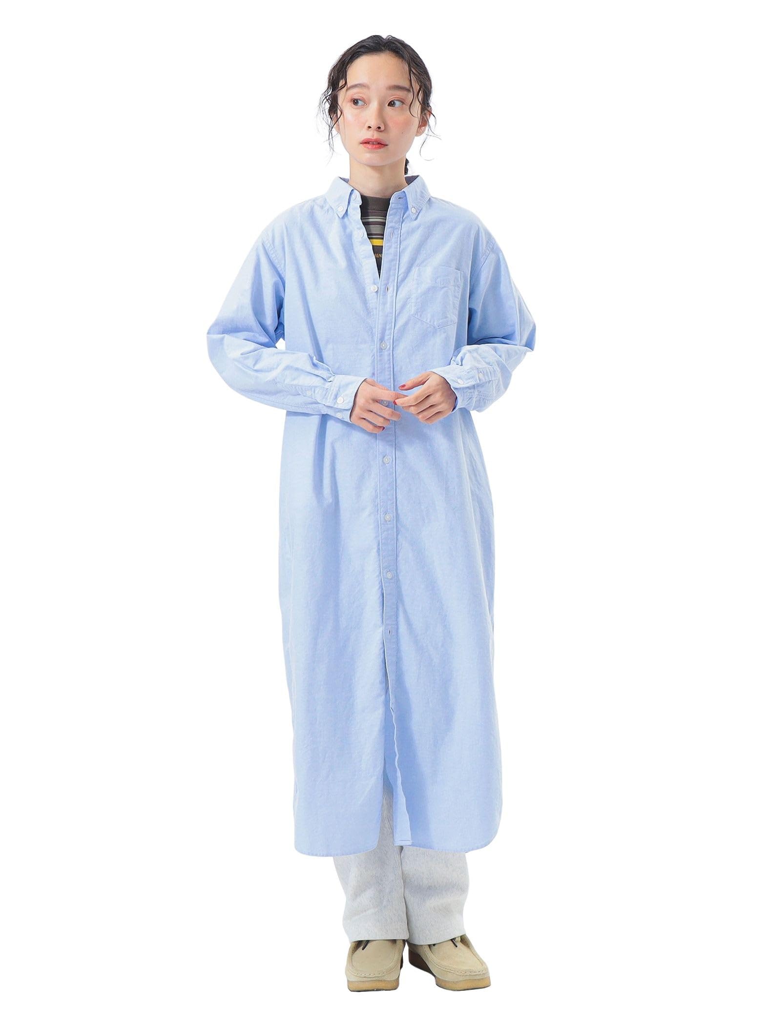 

Платье-рубашка оксфордское женское Beams Boy, с длинным рукавом, SAX, один размер