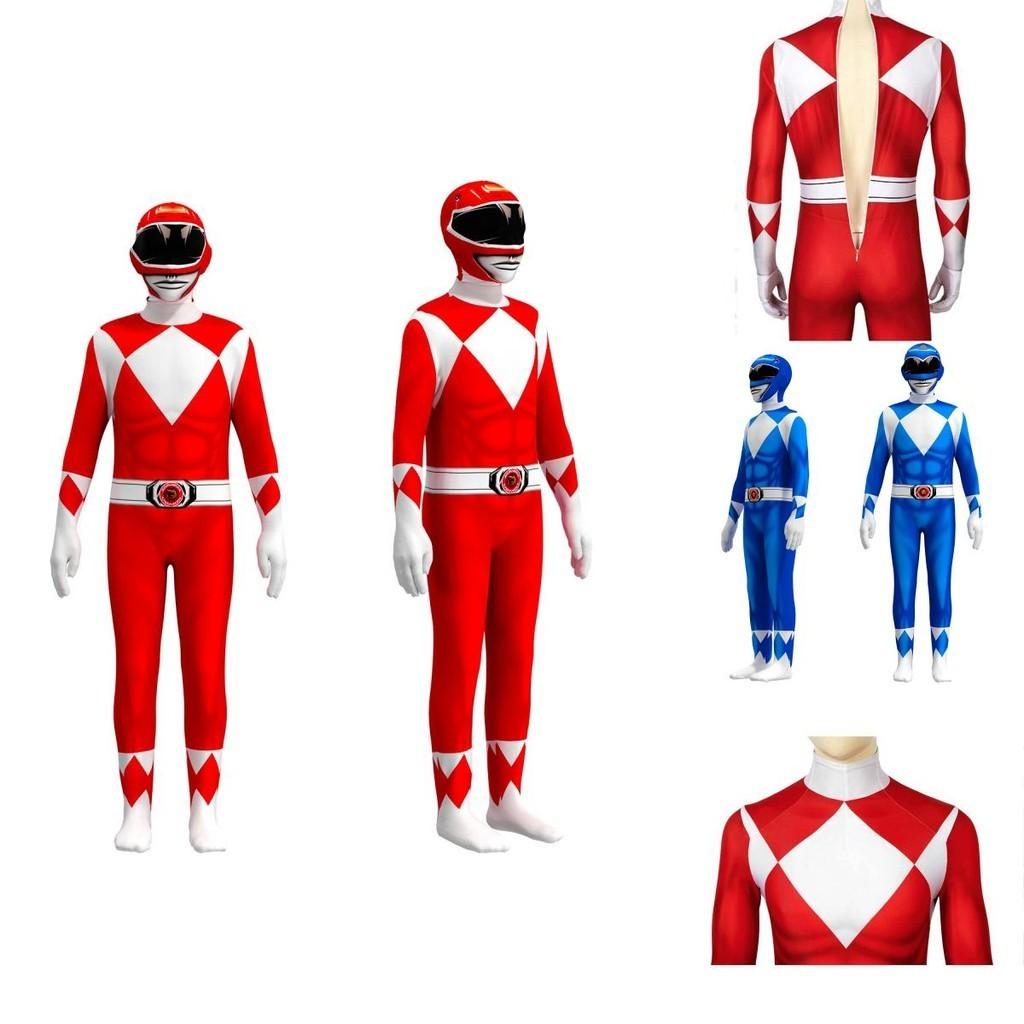 Rangers Costume For Kids And Adults Featuring Durable Jumpsuit And Character Mask**