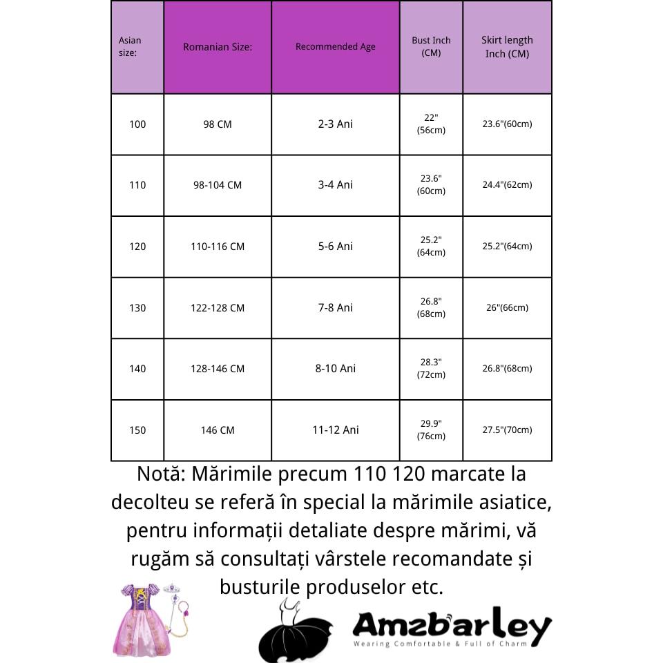 Rapunzel Carnival Costume 5-6 Years 120cm 3 Accessories Purple Pink Children Role Play Dress for Halloween Christmas Children's Day