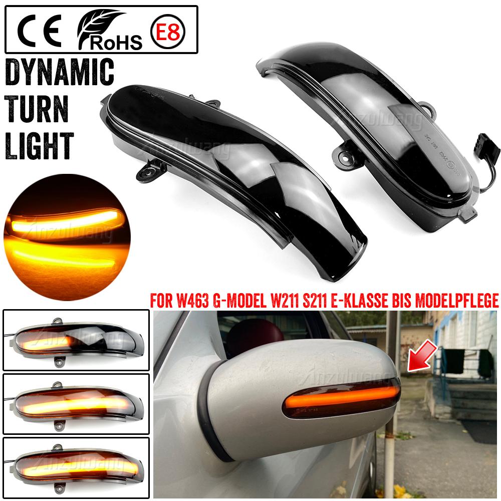LED Dynamic Blinker Side Mirror Indicator Sequential Turn Signal Light For Mercedes Benz E Class W211 S211 2002-07 G Class W463