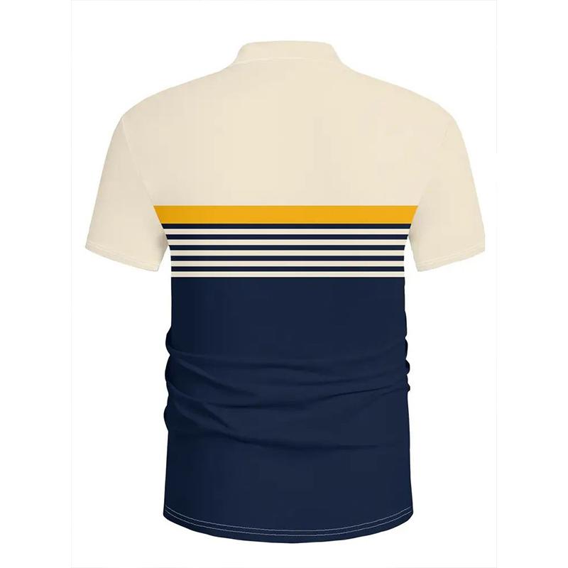 Haine Bărbați Vară Nou Polo cu Mânecă Scurtă Bărbați Modă Dungi Polo de Golf Topuri