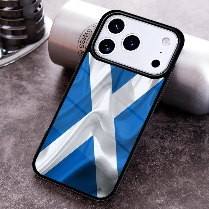 Scottish Silk Flag printed Phone Case For iPhone 17,16e,15,14,13,12,11,Mini,Pro,MAX soft Silicone Cover