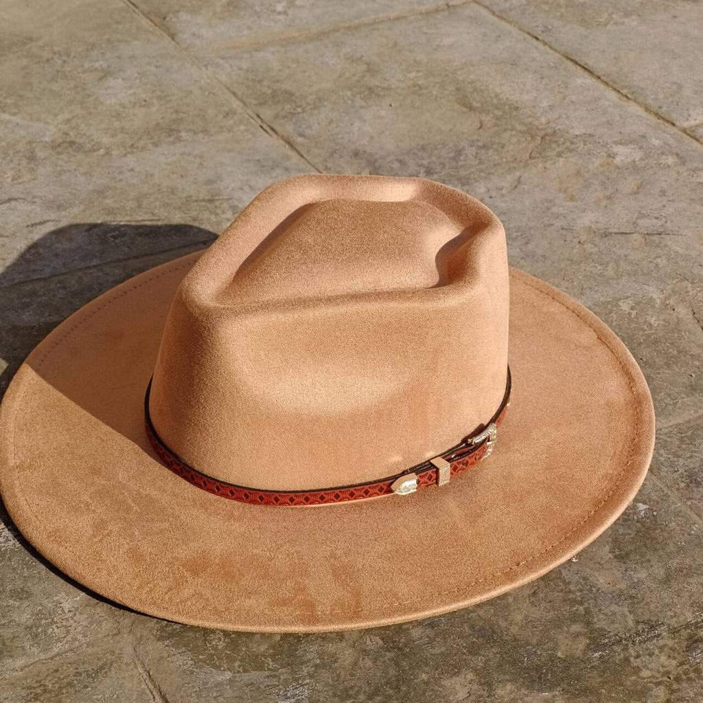 Vegan Suede Arrow-shaped Cap Women's Hat with Variousaccessoriesmen'sfedora Distressed Suede Hat Bohemianstylehat Men'sstraw Hat