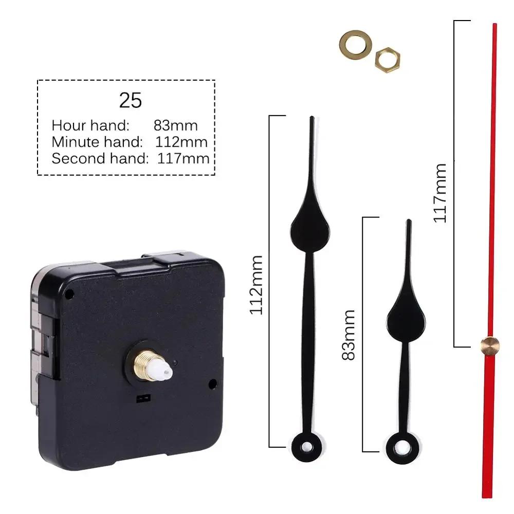 Quartz Clock Movement With Hand Mechanism Clock Repair Replacement Shaft Length 12mm (9/20 Inch) Thread Length 5mm(1/5 Inch)