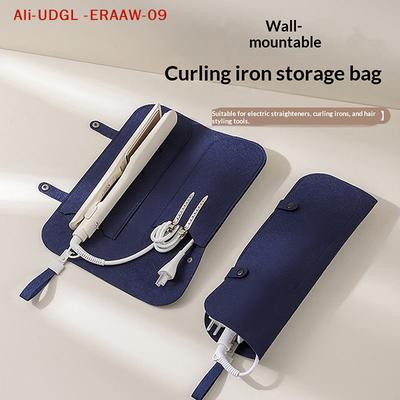 Hair Curling Iron Storage Bag Travel Felt Hair Straightener Storage Bag Flat Iron Organizer Pouch Curling Iron Insulation Mat