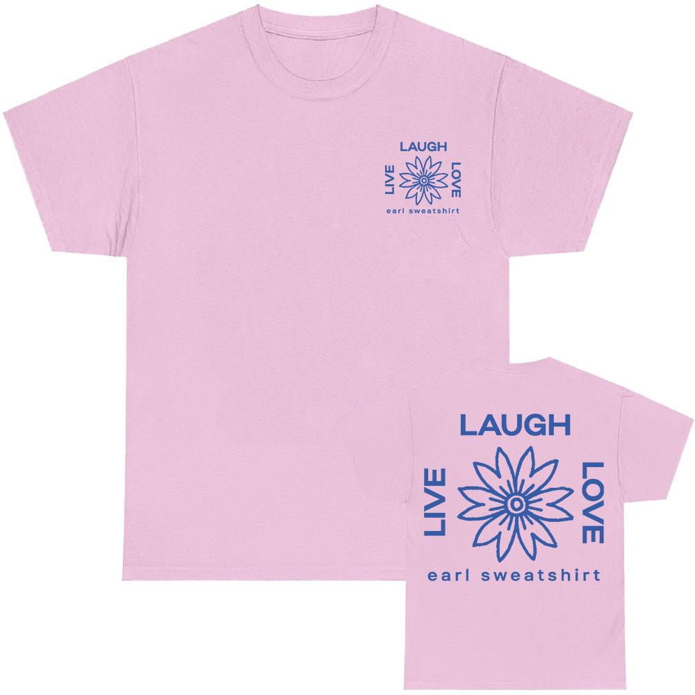 LLL BLUME SCHWARZES TEE Earl Sweatshirt Live Lachen Lieben T-Shirt Kurzarm Baumwolle Herren T-Shirts Grafikdruck Kleidung Männlich