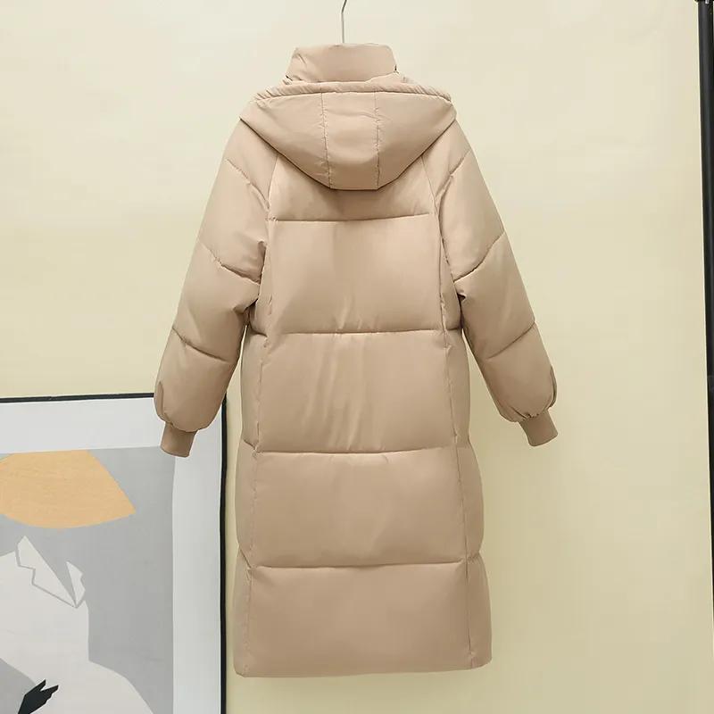 Winter Women's Long Parkas Jacket Fashion Slim-fit Down Cotton Hooded Thick Warm Parka Puffer Coat Windproof Overcoat Outer