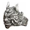 Adjustable Open Ring Men Women Gothic Mask Design Plated Geometric Statement Retro Vintage Style