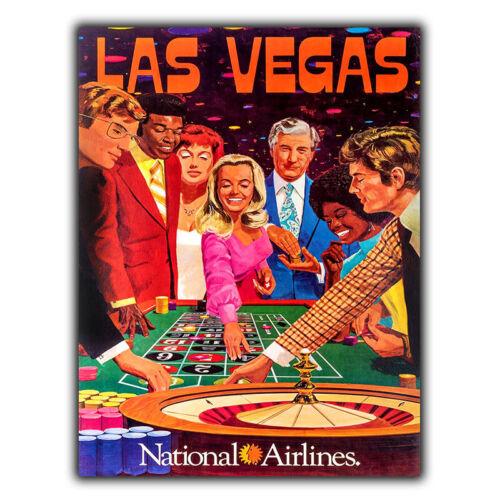 

LAS VEGAS SIGN WALL PLAQUE Roulette Vintage Retro Travel Advert poster printAluminum 20x30cm（7.8x11.8inch）
