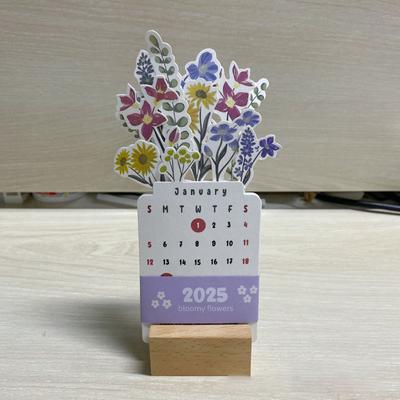 Calendrier de fleurs, artisanat en bois, décorations pour la maison