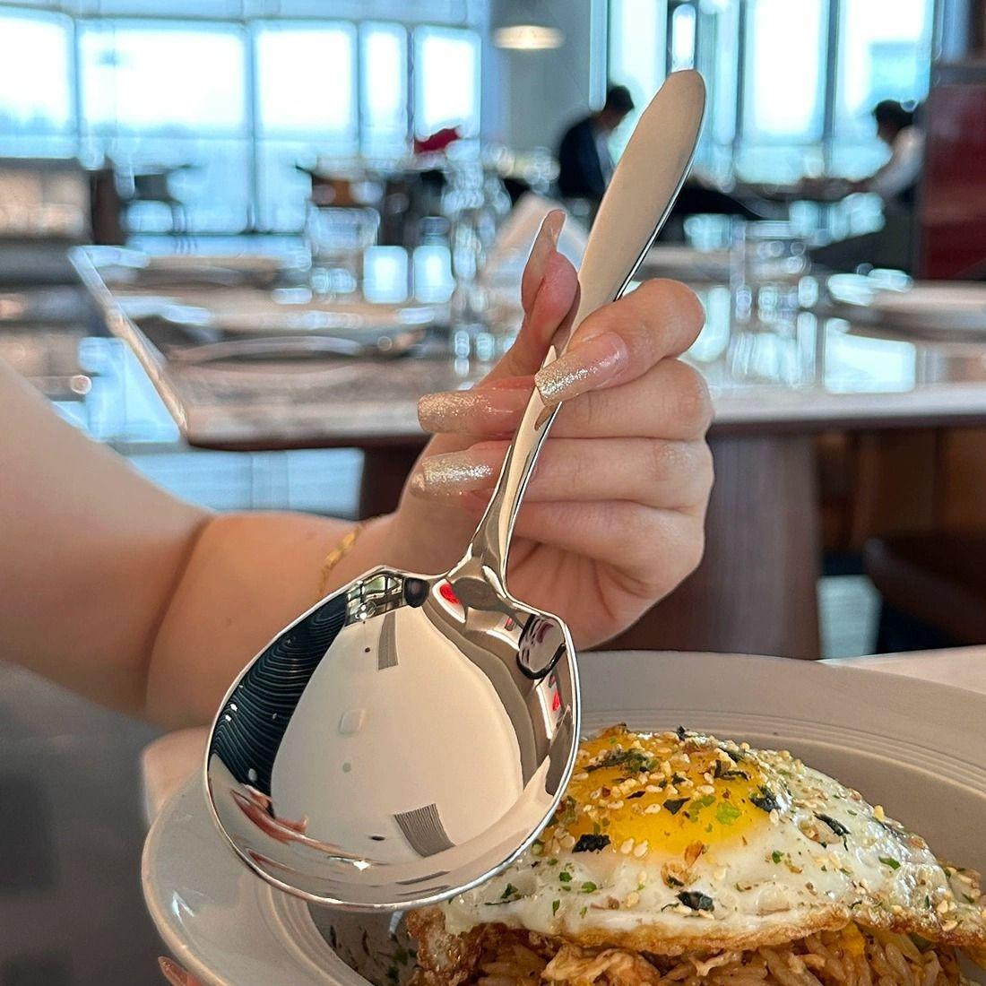 

Thickened Stainless Steel Long Handle Spoon for Fruit and Dining bag