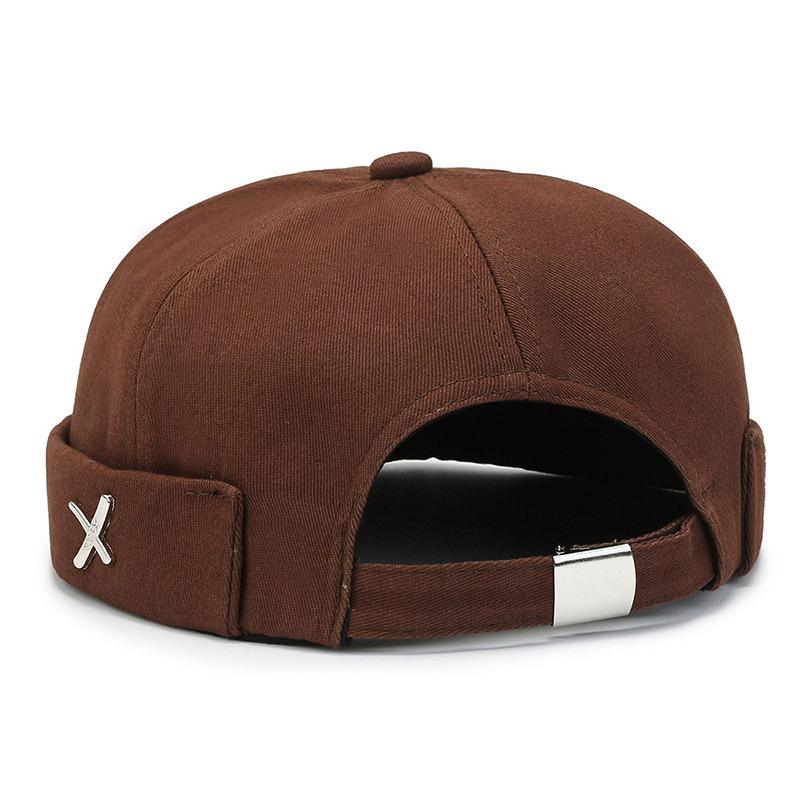 Fashion Letter Print Beanie Hats Men Docker Cap Skullcap Retro Brimless Hip Hop Hats Cotton Adjustable Spring Landlord Hat