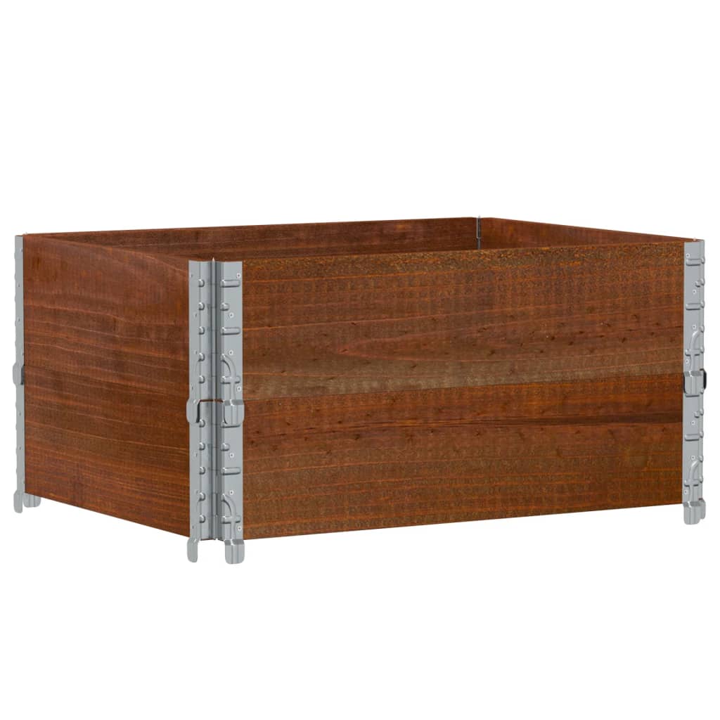 Pallet Top Frame Set 2 Pcs Brown 80 X 60 Cm Solid Pine Wood