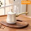 Stainless Steel Coffee Pot with Lid Chocolate Butter Milk Cup Coffee Tea Melting Jug Moka Pot for Office Home Kitchen