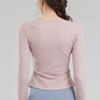 Yoga Wear With Chest Pads, Women's Pilates Sports Top, Tight And Slimming Look, Elegant Cycling Training Long-sleeved Fitness Wear For Summer