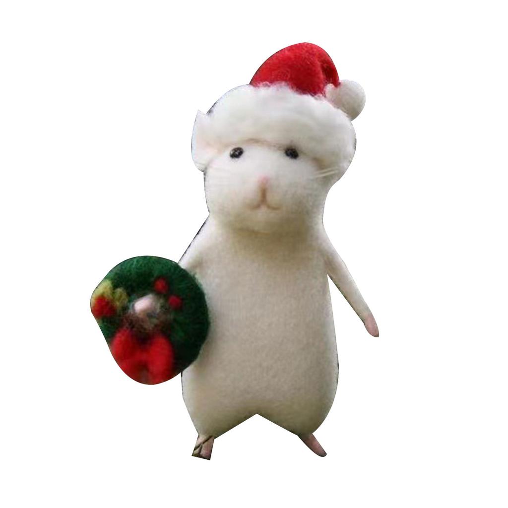 Felt Cute Animals Ornament Handmade Christmas Halloween Mouse Crutch/Cake/Hat/Pumpkins for Home Festive Decorations
