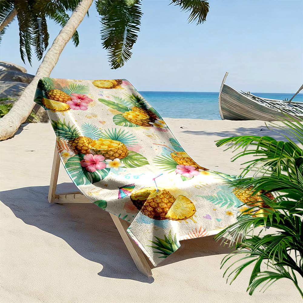 Pineapple Tropical Print Beach Towel Beach towel quick-drying for travel outdoor sports jogging beach and swimming