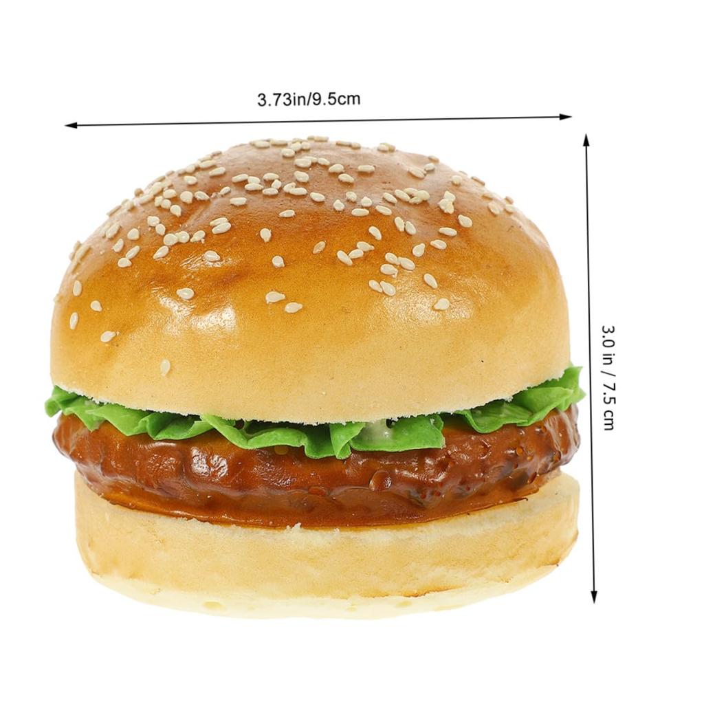 NOLITOY Realistic Simulation Hamburger Model for Photography Food Table and Educational Pretend Textured and 2-Piece Props, Samples, Decorations,