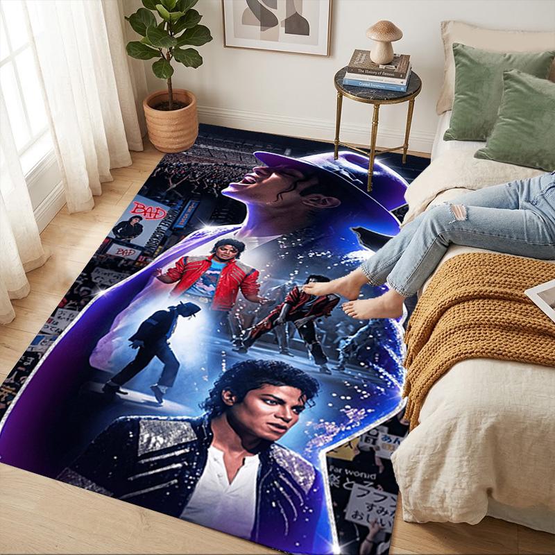 Michael Jackson Wohnzimmer rutschfester Bereichsteppich Weicher Teppich für Schlafzimmer Spielzimmer Kinderzimmer Sofa Büro Heimdekoration Fußmatte