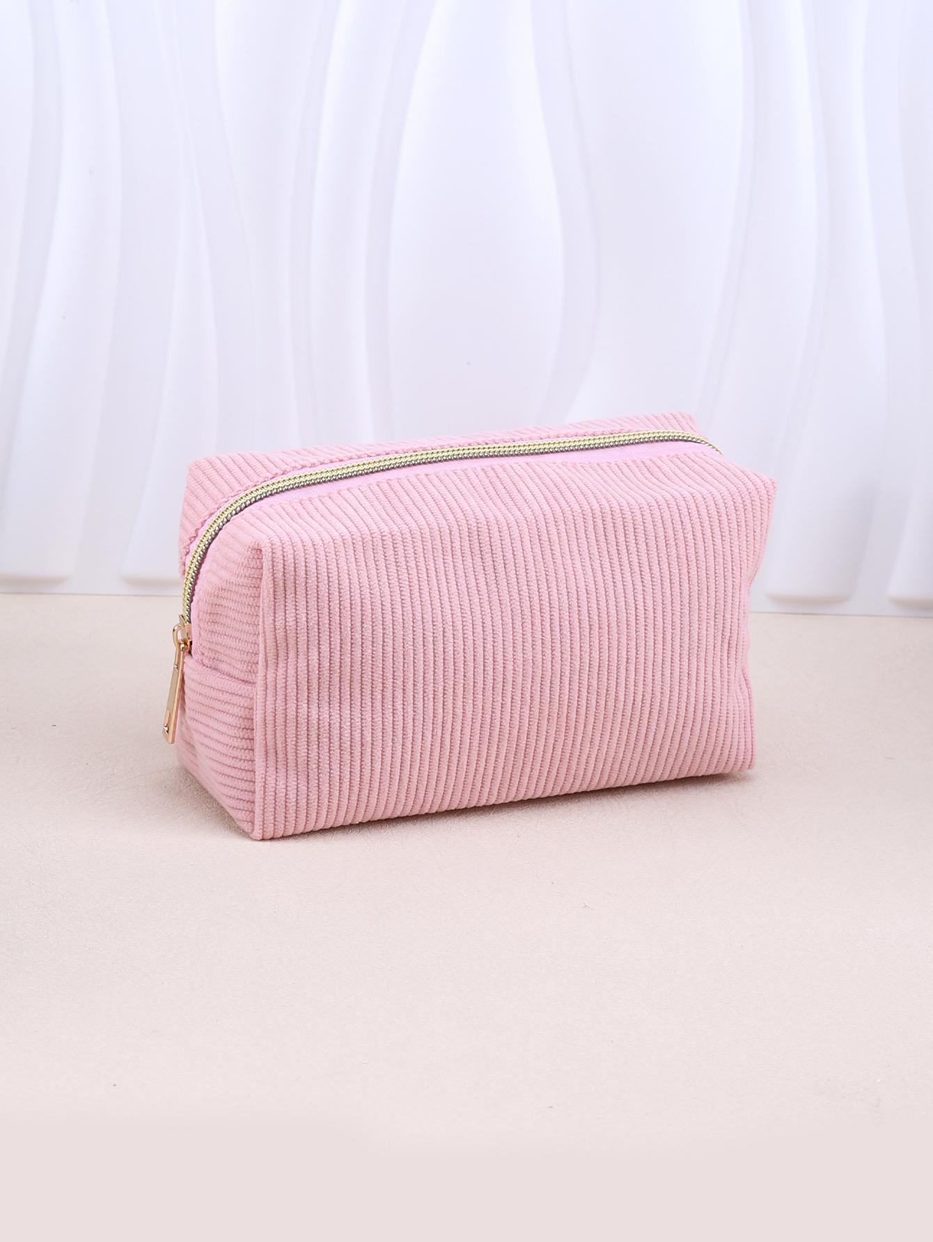 

1pc Durable Basics Pencil Case Large Capacity Pencil Cases School Supplies Corduroy Pencil Bags Girls Back To School Pencil Case рожевий