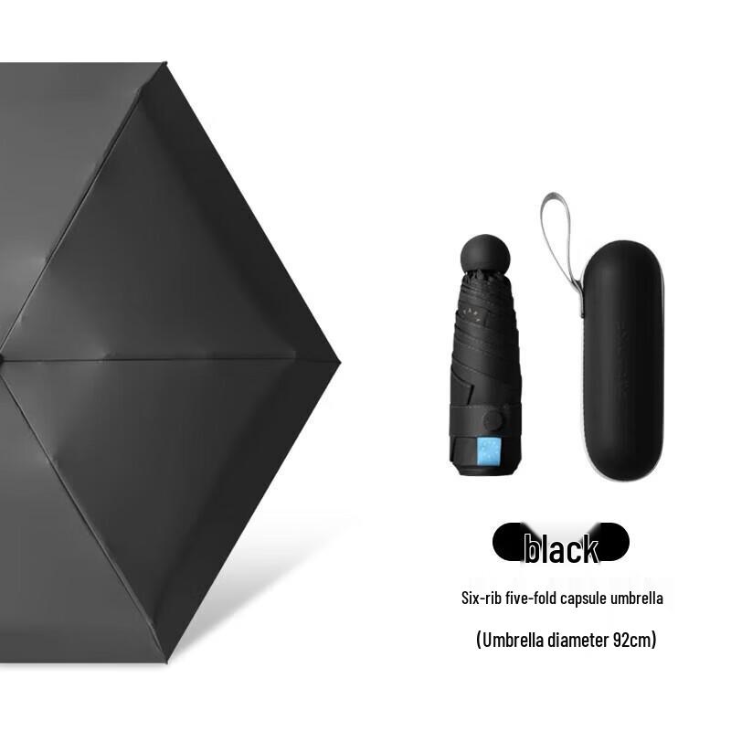 Heaven Umbrella 6-Rib Windproof 5-Fold Capsule Umbrella